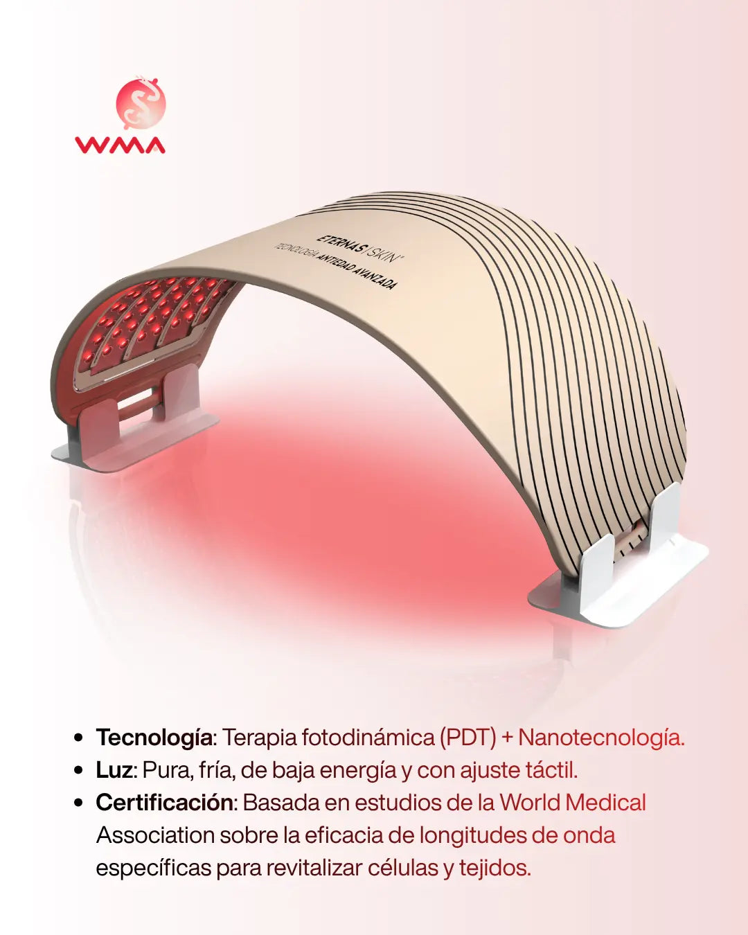 Lámpara LED Antiedad Avanzada - Tecnología Fotodinámica (PDT) Eternas